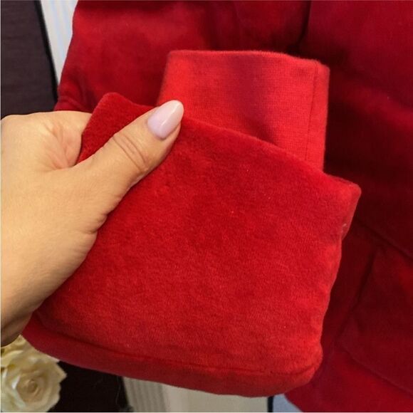 Juicy Couture Red Puffer Jacket Stand-Up Collar Cropped, XS - Picture 6 of 13